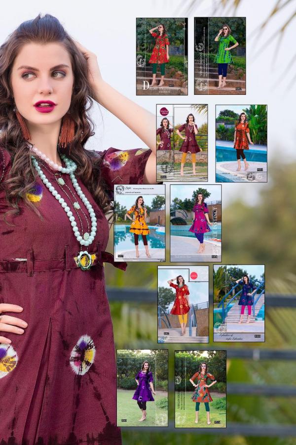 Riyaa Antara 1 Cotton Bandhani Print Kurtis Collection